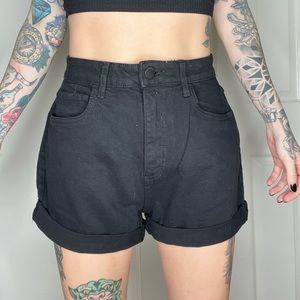 Cotton on black denim shorts